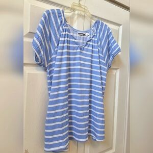 JB DIFFUSION, XL, Woman's NWOT, Light Blue Striped Top